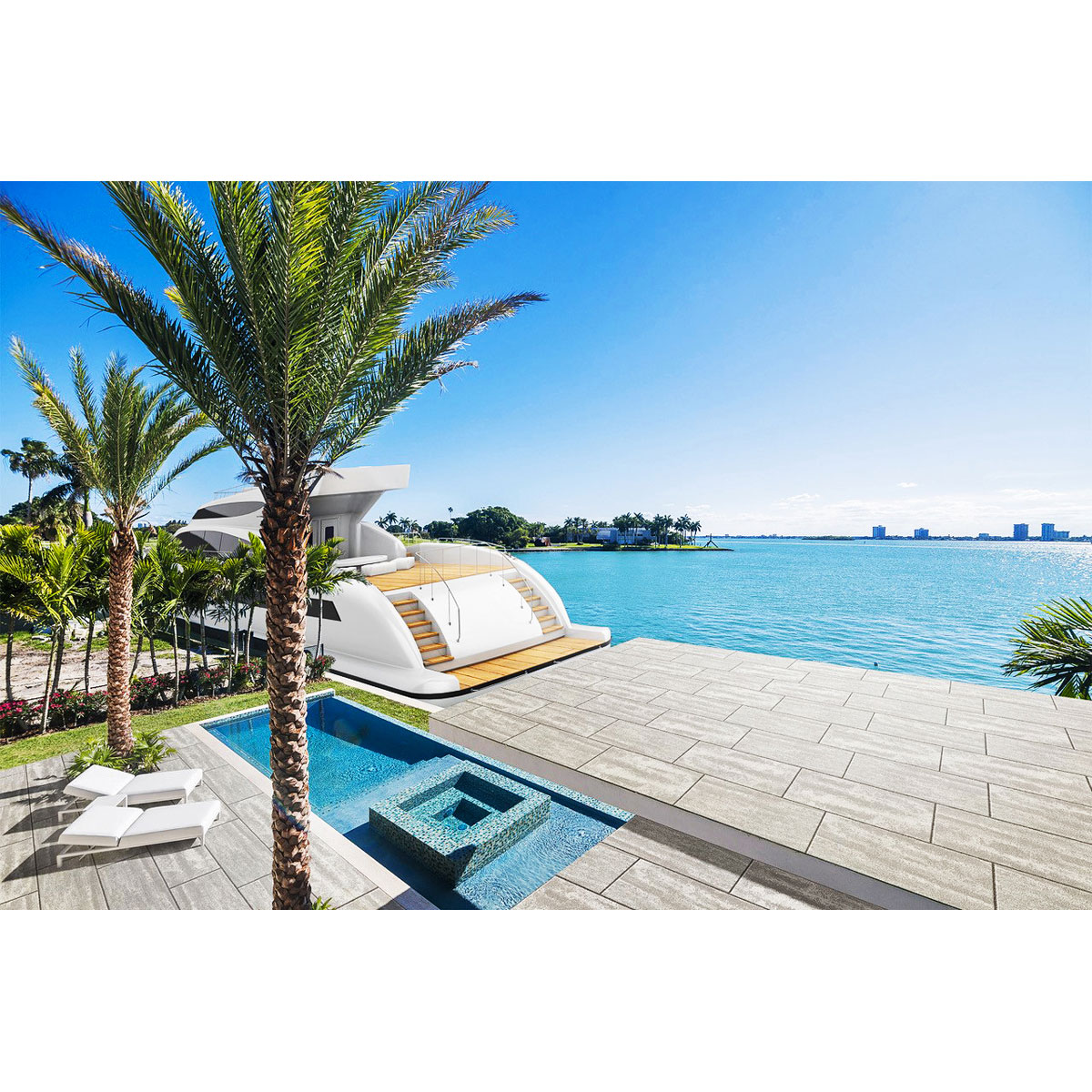 Terrassenplatte No 1 Bagattini Pietra Di Luna Grau-weiß meliert Bild 1