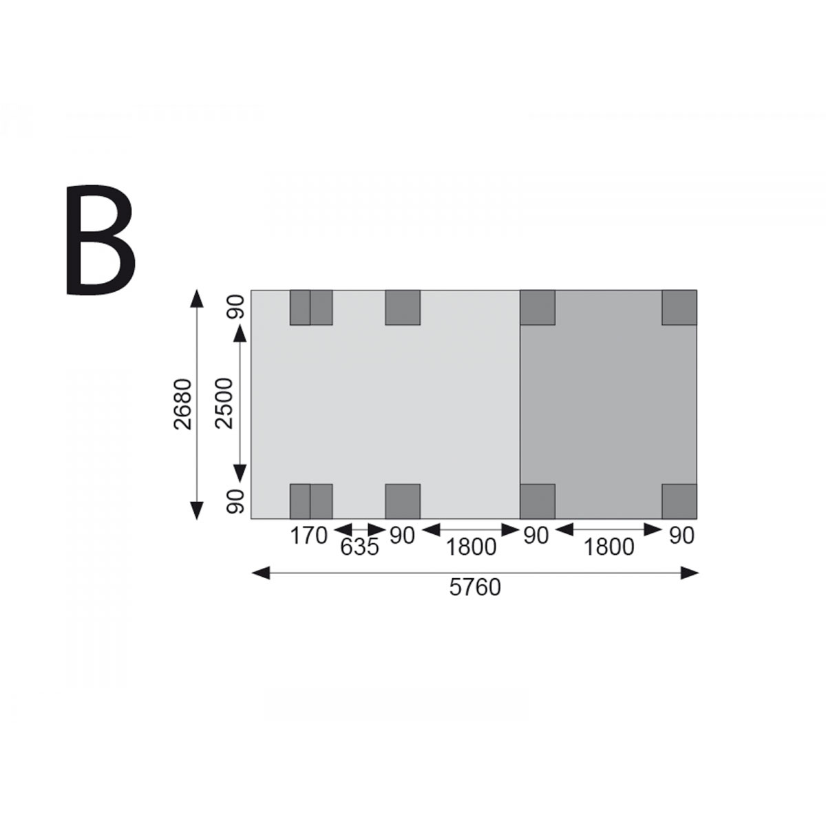 Karibu Einzelcarport Eco 2 Variante C inkl zwei Einfahrtsbögen Tiefe 576 cm Bild 2