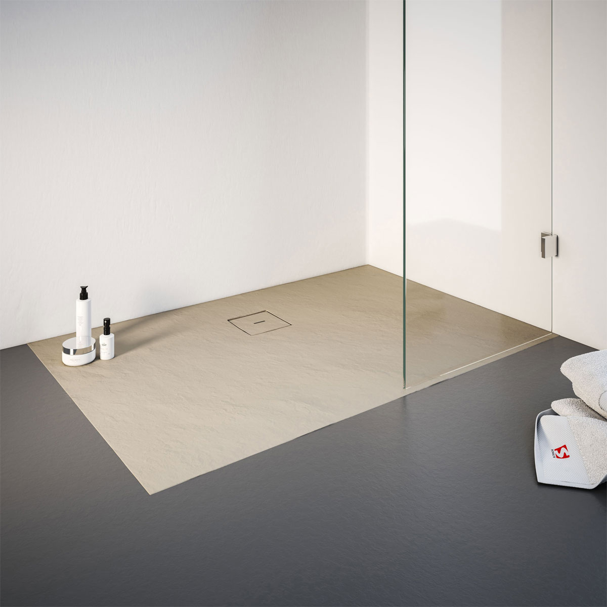 Schulte Express Plus Duschwa Mineralg Steinstr Rechteck -Plan 1400 x 1000 sand Bild 1