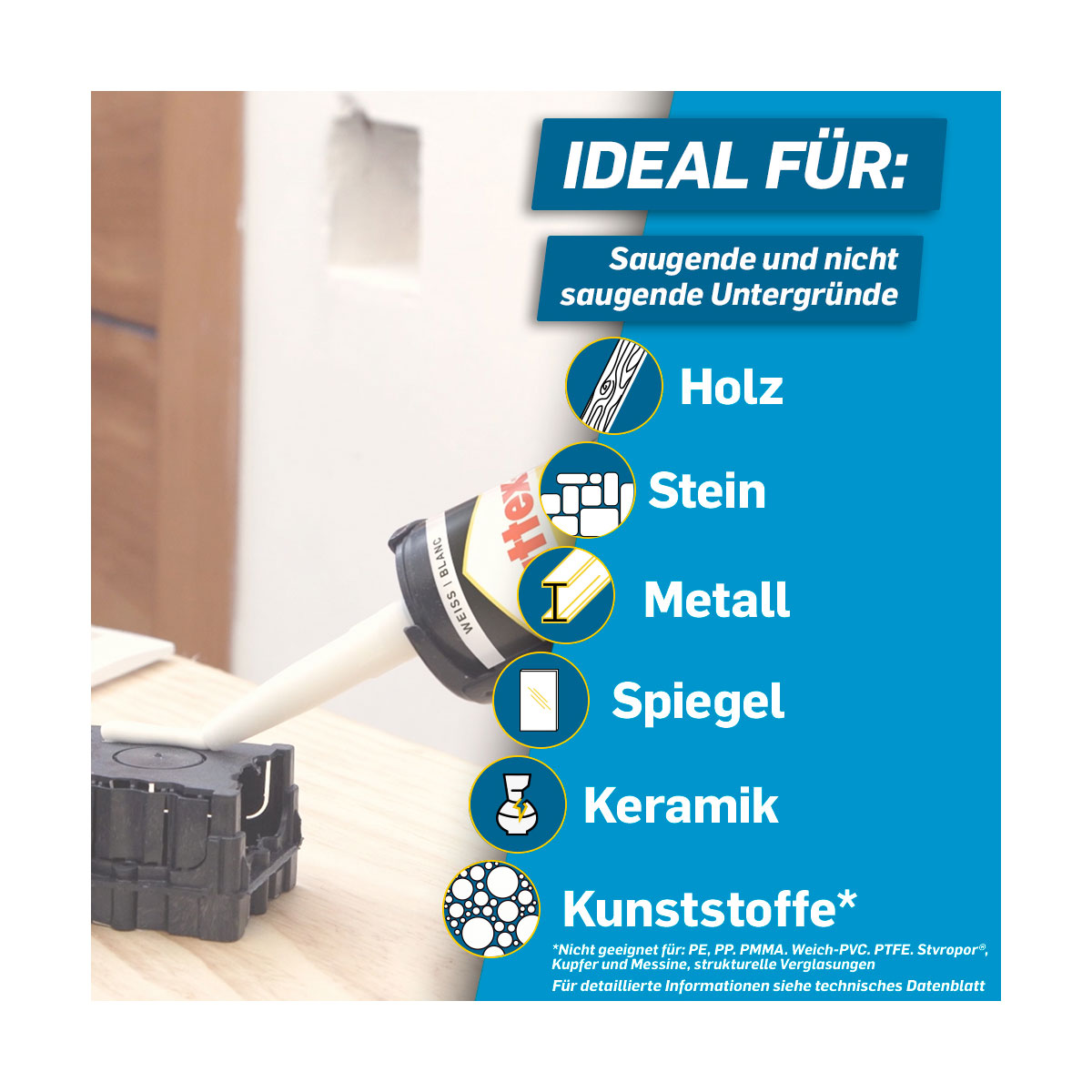 Pattex Montagekleber Kleben statt Bohren Innen und Außen 450 g Bild 3