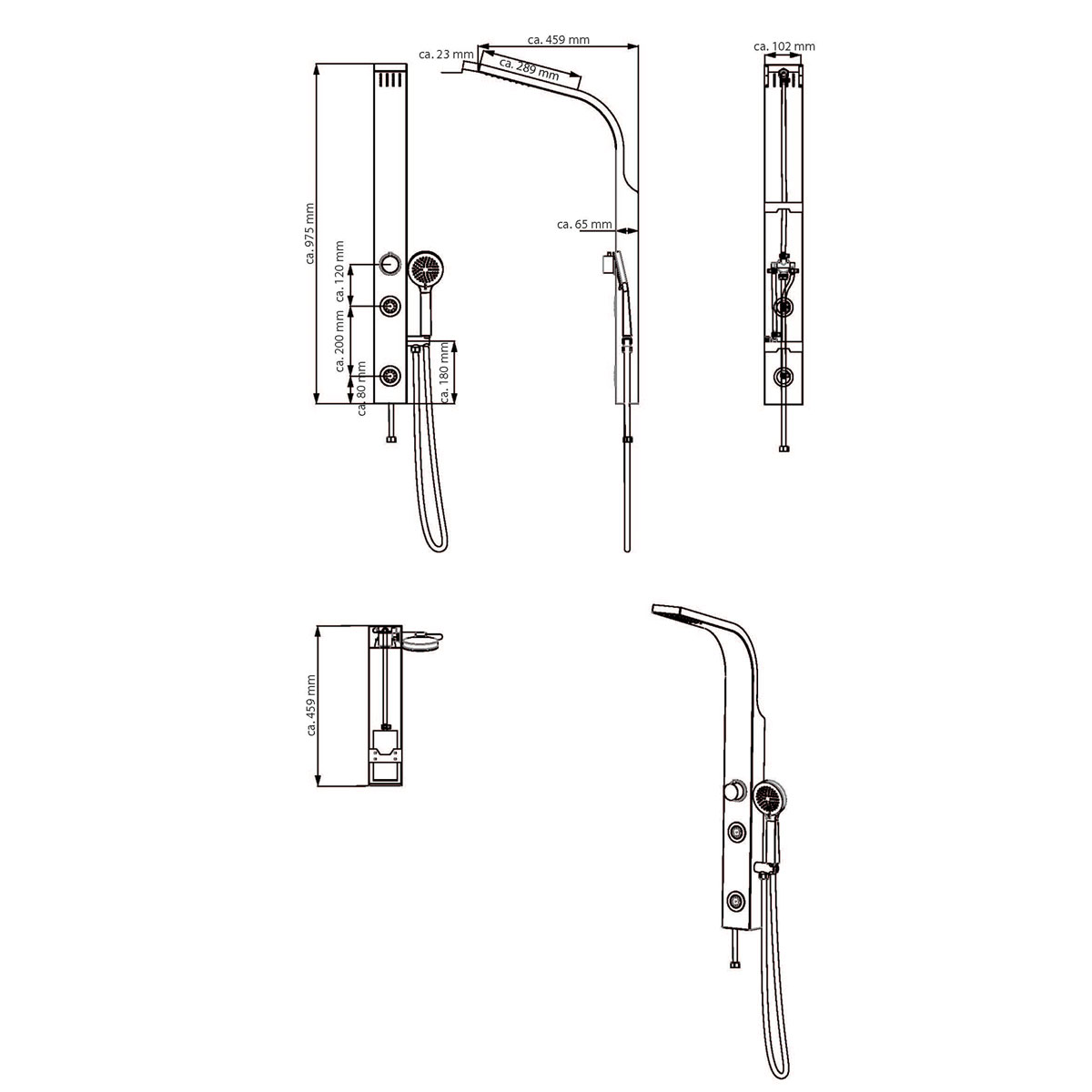 Duschpaneel Sansibar Edelstahl Bild 2