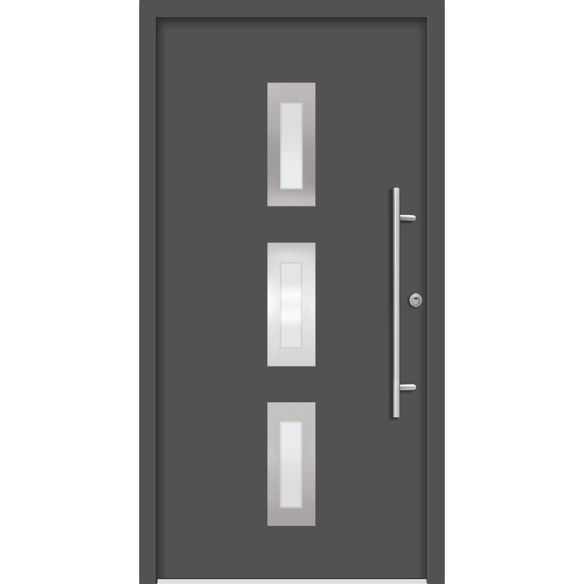 SplenDoor Premium-Haustür Passivedoor Aalborg energiesparend anthrazit 100 x 210 cm rechts