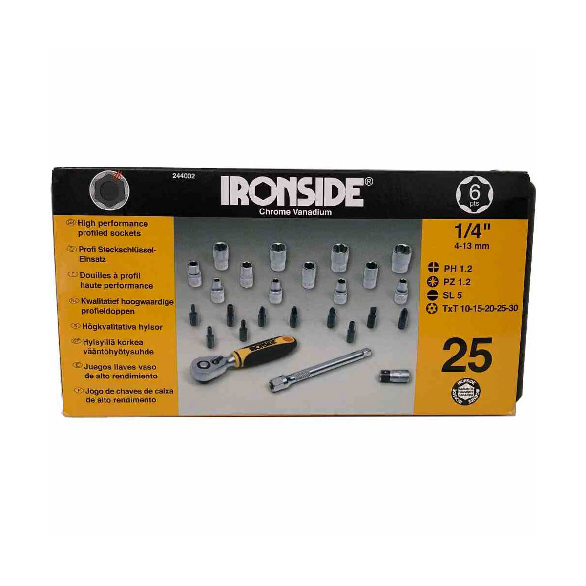 Ironside Steckschlüssel-Satz mit Bit-Set 25-teilig