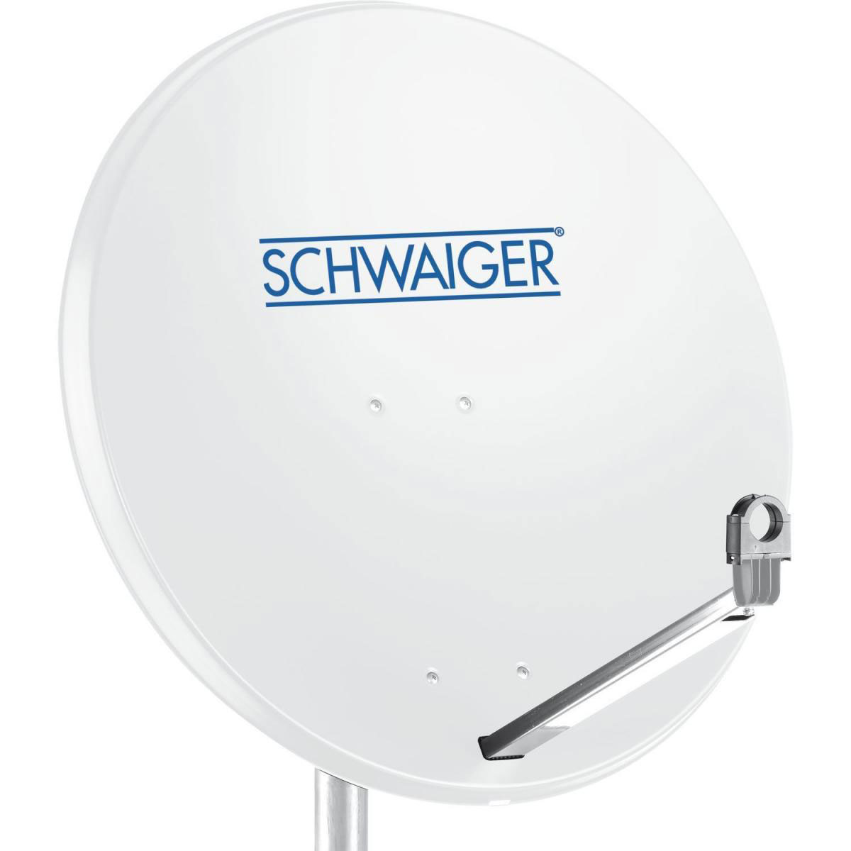 Schwaiger Satellitenschüssel mit Logo 80 cm Aluminium hellgrau Bild 1