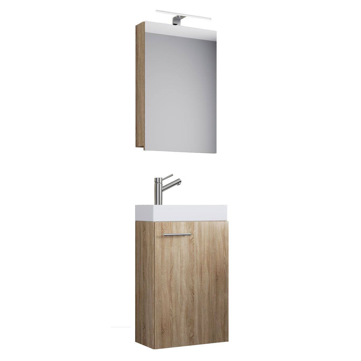 Gäste-Waschplatz Slito mit Spiegelschrank Sonoma-Eiche Bild 1