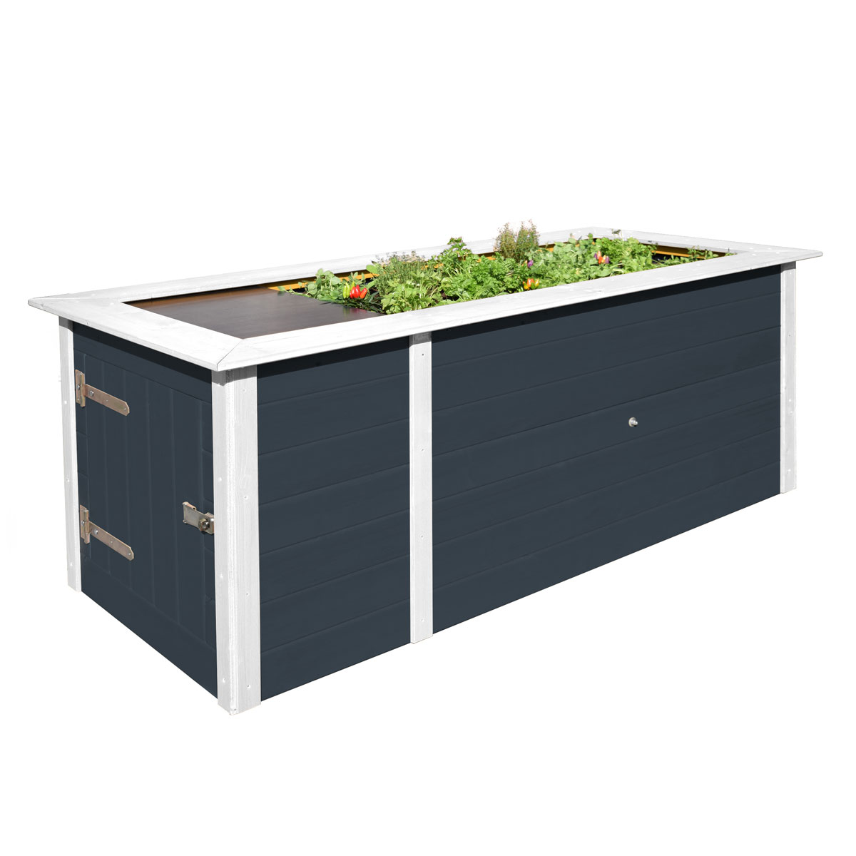 Weka Profi-Hochbeet 669 mit Abstellraum anthrazit/weiß Bild 1