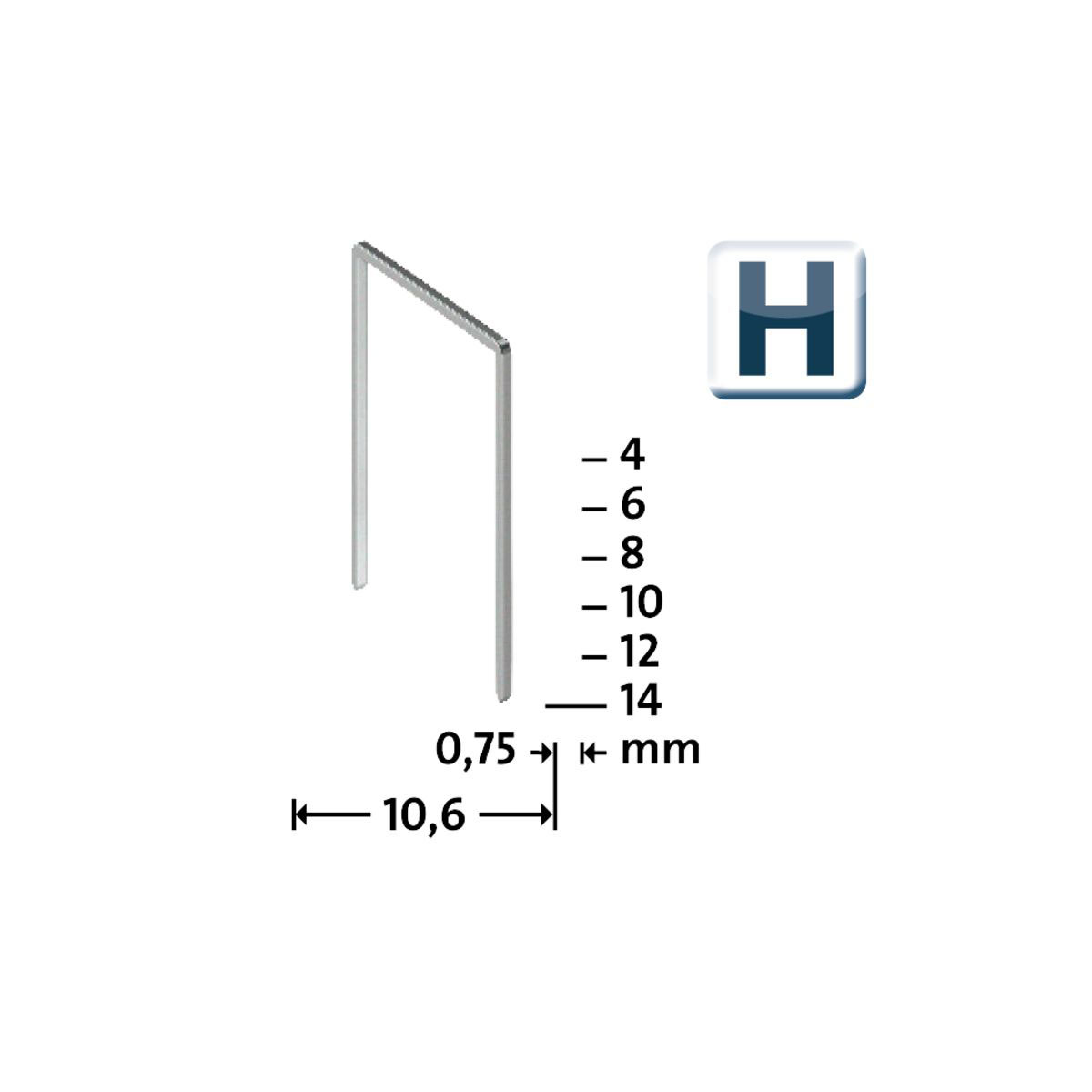 Novus Feindrahtklammer H Typ 37/6 SH 6 mm Bild 2