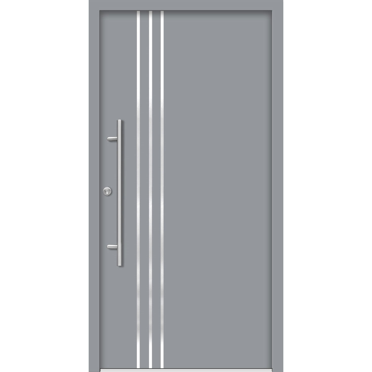 SplenDoor Premium-Haustür Passivedoor Kalmar energiesparend grau 100 x 200 cm links