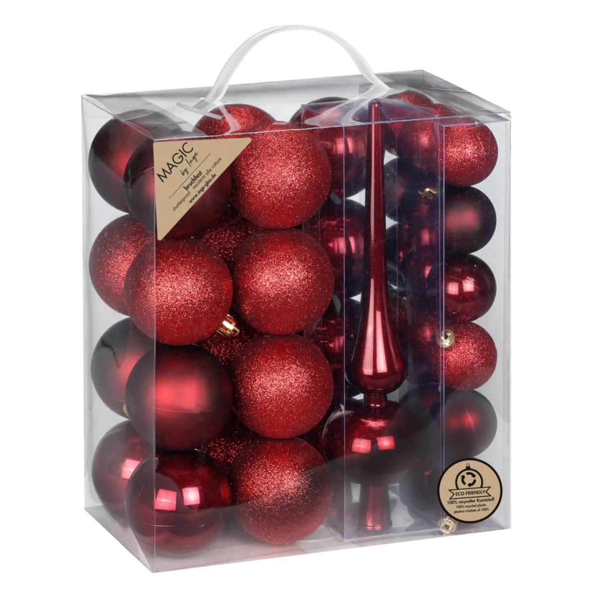 Kugeset 4 und 6cm mit Spitze Morello Cherry Red