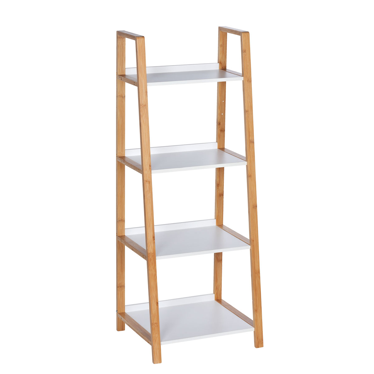 Wenko  Regal Finja aus Bambus mit 4 Etagen 43 x 112 x 36 cm