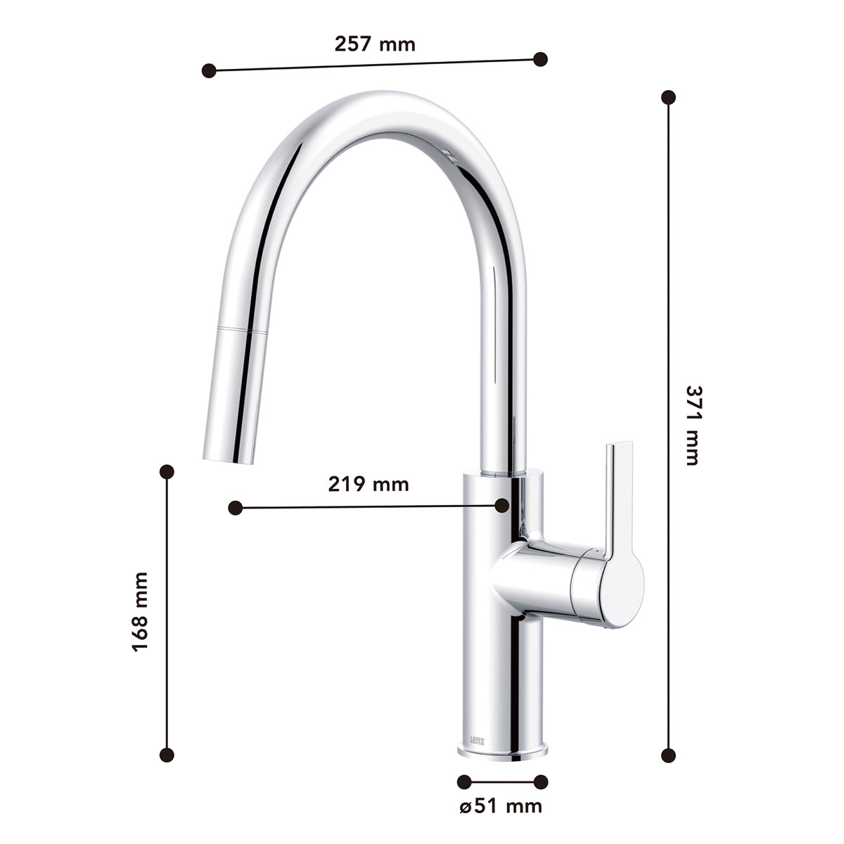 LENZ Spültischarmatur Anela mit Geschirrbrause Chrom Bild 3