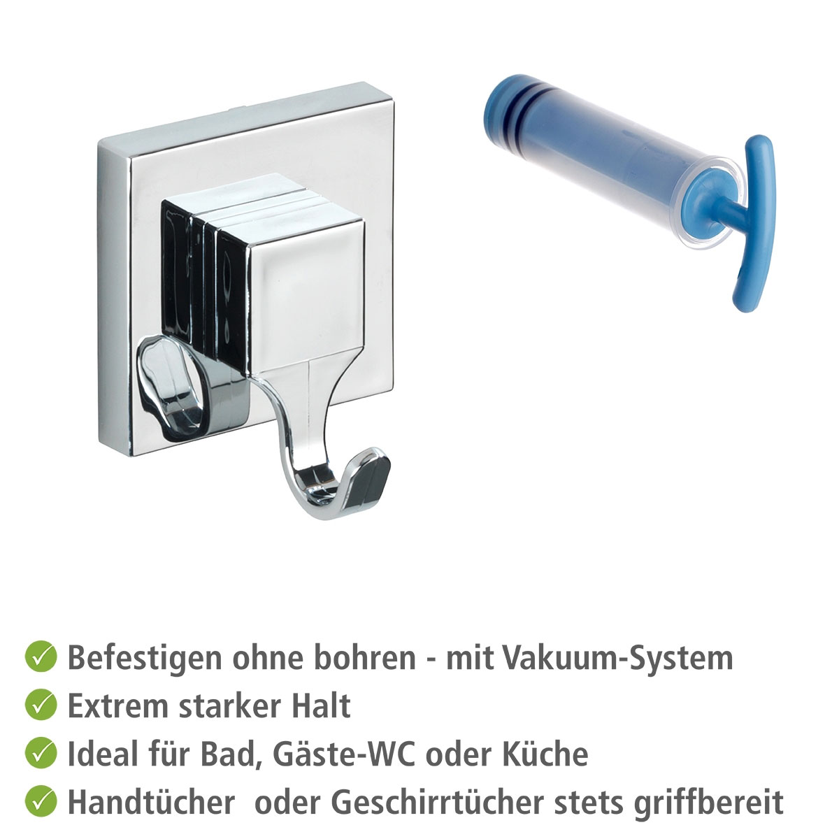 Wenko Vacuum-Loc Wandhaken Quadro 2er Set Bild 4