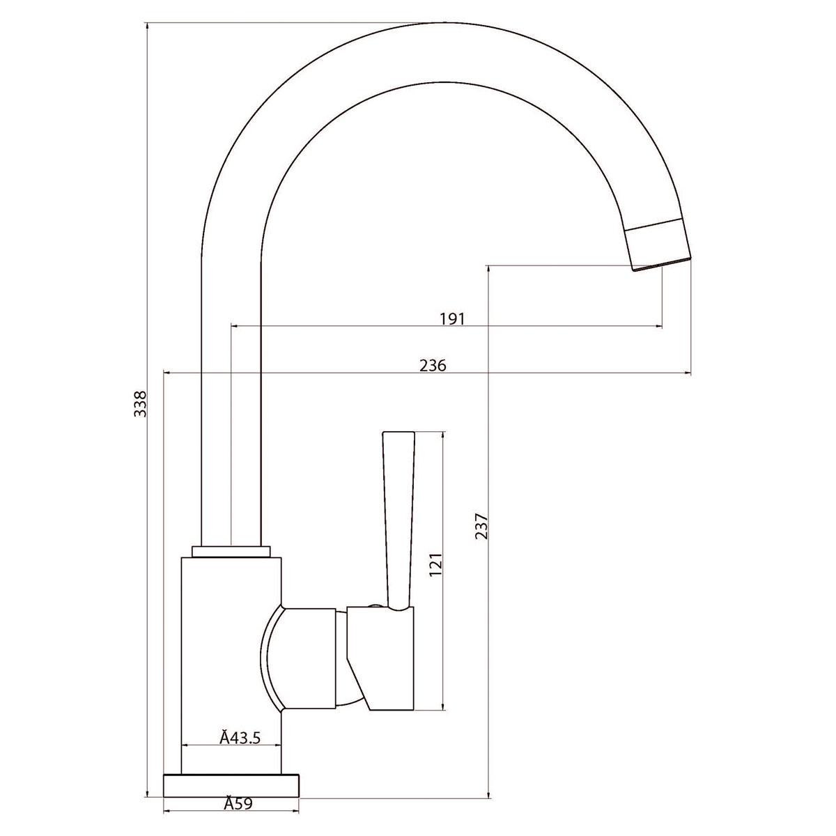 Spültischarmatur Cornwall Niederdruck Edelstahloptik Bild 2