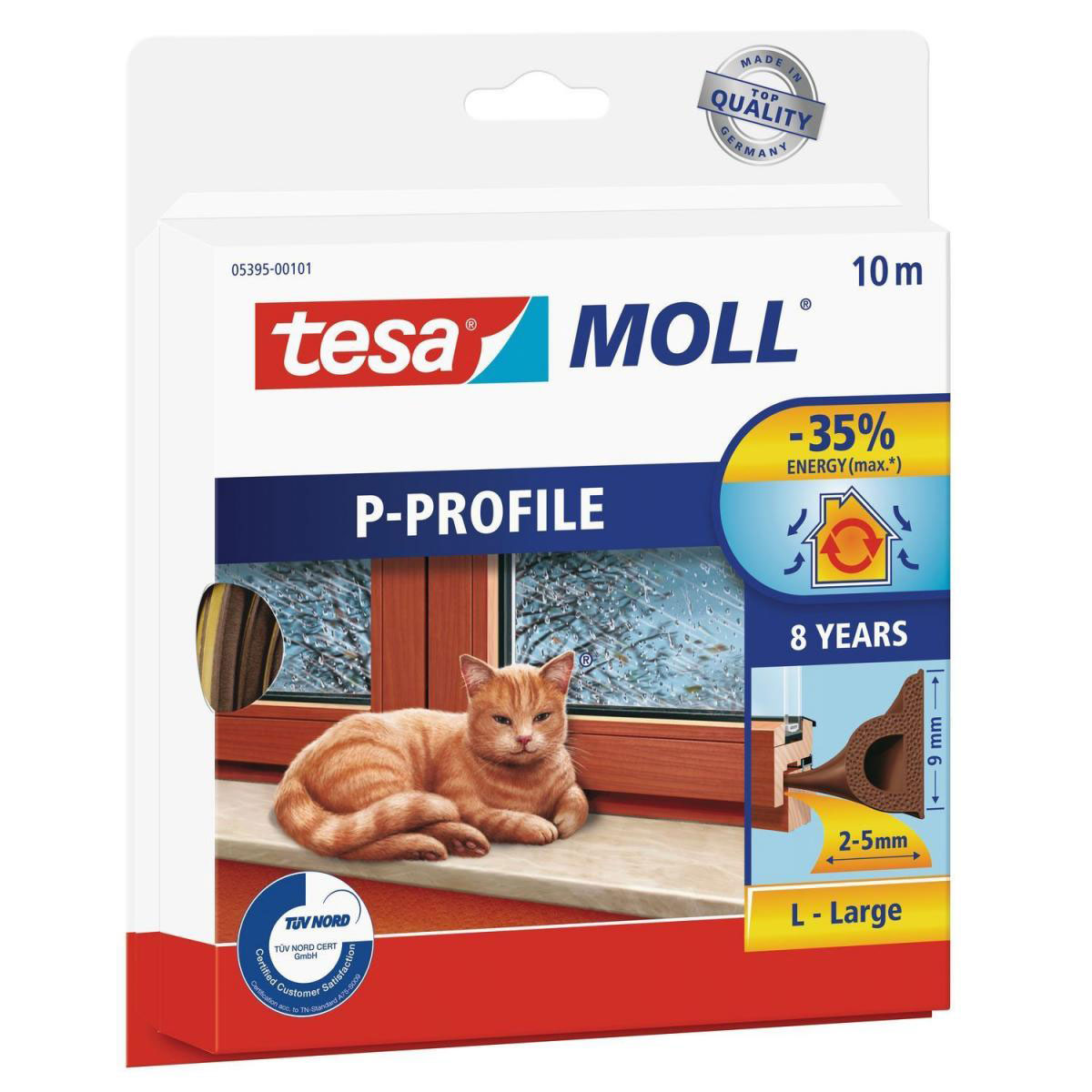 Tesa P-Profil-Gummi 10 m braun für Spalten von 2-5 mm Tesa P-Profil-Gummi 10 m braun für Spalten von 2-5 mm