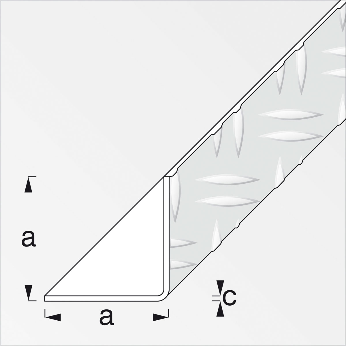MyTool Riffelblechwinkel 46,9 mm 1m gleichschenklig blank Bild 2