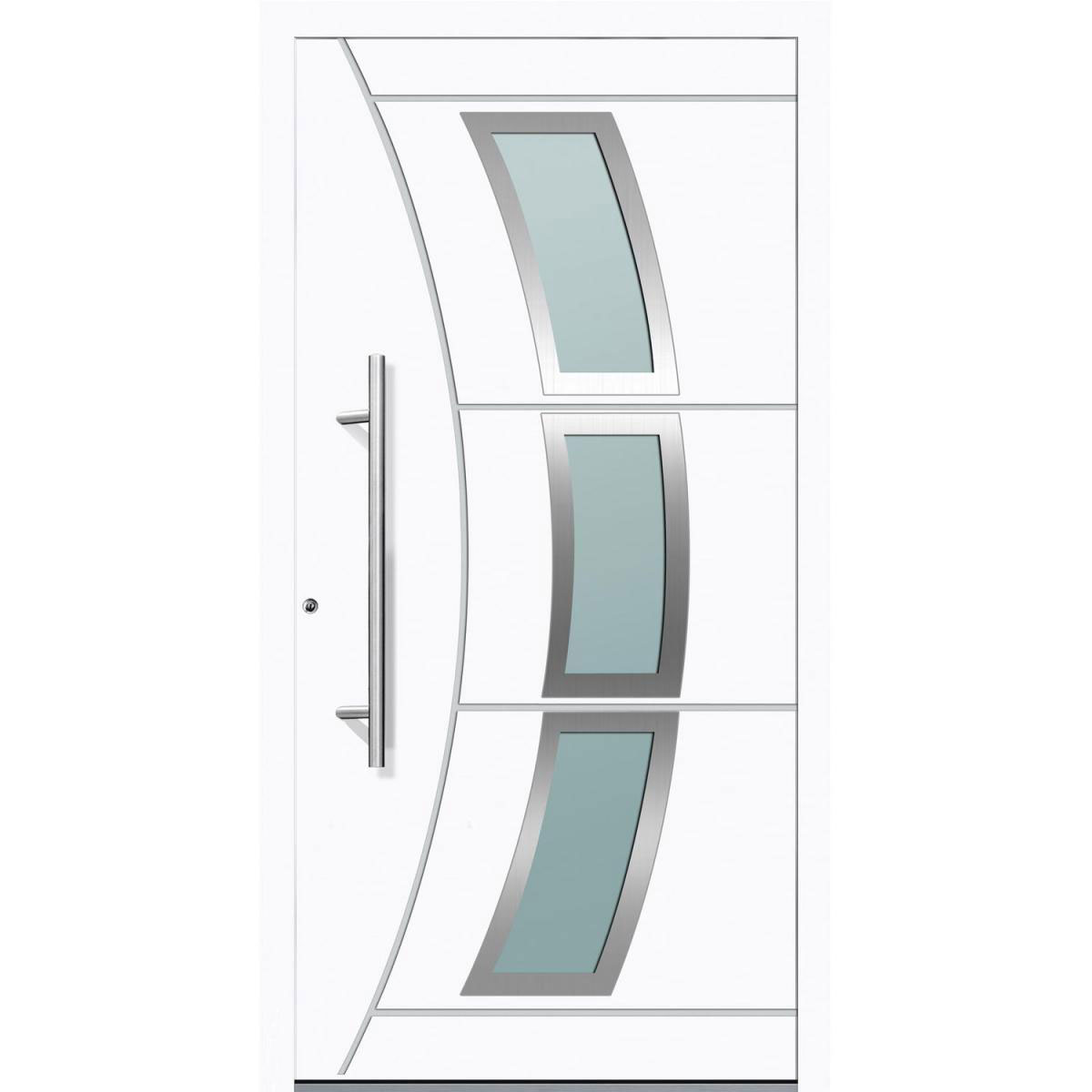 Aluminium Sicherheits-Haustür Venedig Exklusiv 75 mm weiß 110 x 210 cm Anschlag links inkl Griffset Bild 1