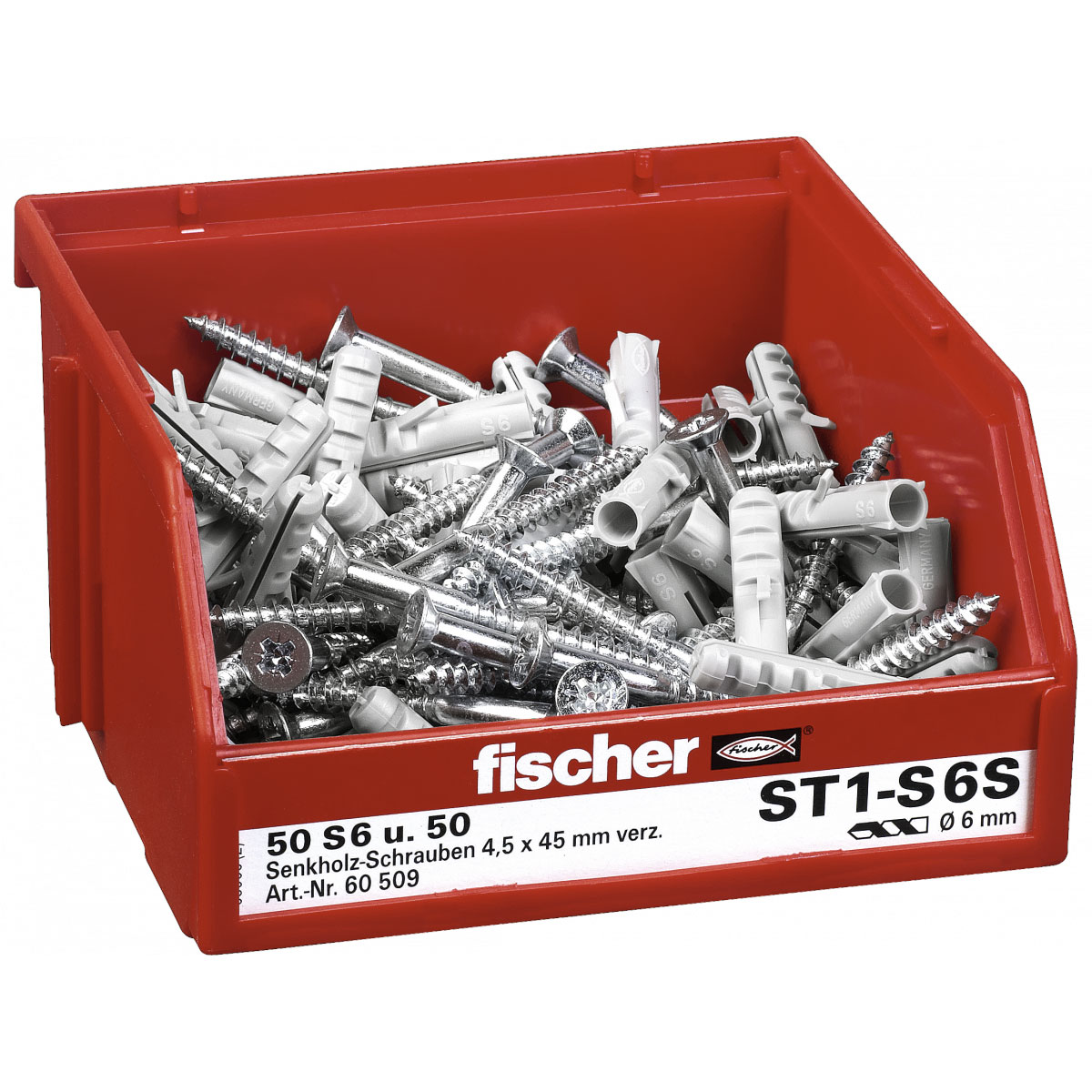 Fischer Box rot Kiste Kasten Aufbewahrung  Werkzeugbox Kunststoff Deckel Ordnung 