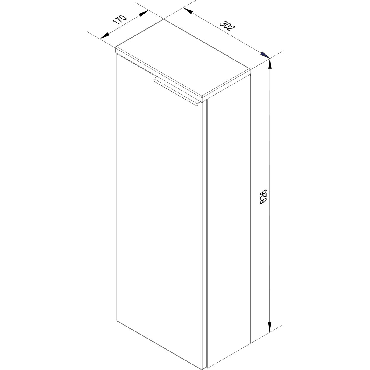 Fackelmann  Midischrank slim LUNA 302 x 826 x 170 mm anthrazit Bild 6