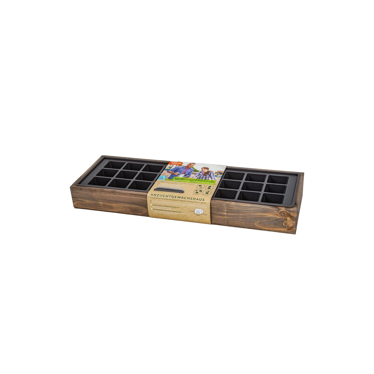SIENA GARDEN  Anzuchtholzkiste 27er Topfplatte 50 x 16 x 6 cm