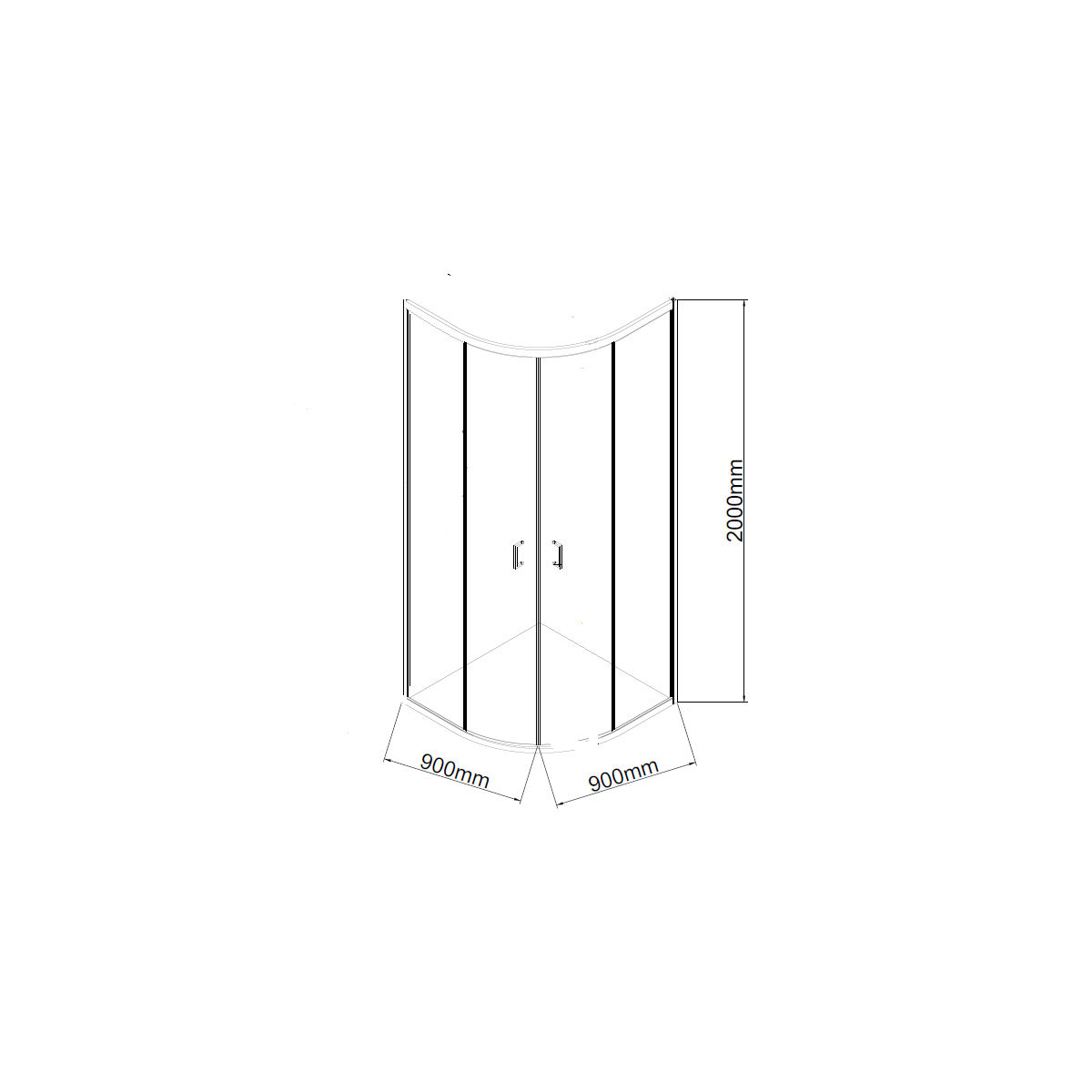 Aurlane Glasdusche Factory rund schwarz 90 x 90 x 200 cm Bild 7