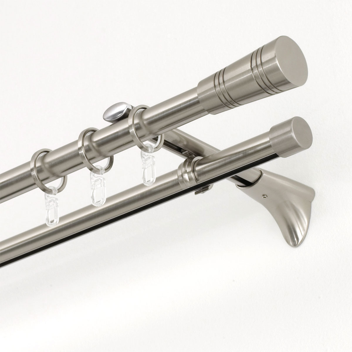 Gardinia  Gardinenstange Chicago mit Innenlauf Durchmesser 16 mm 200 cm Edelstahl-Optik Bild 6