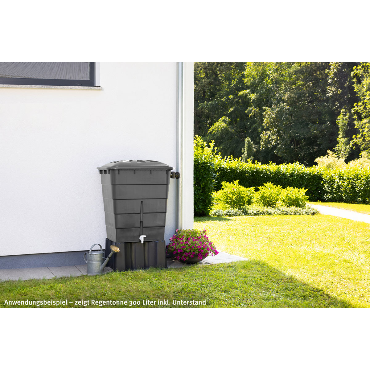 Garantia Regentonne eckig 300 L graphite grey inkl Deckel und Hahn Bild 5