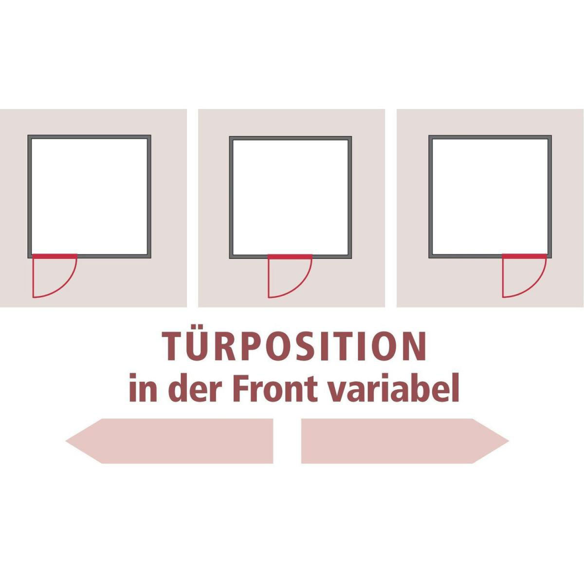 Karibu Sauna Rodin Fronteinstieg ohne Ofen Tür graphit mit Kranz Bild 9