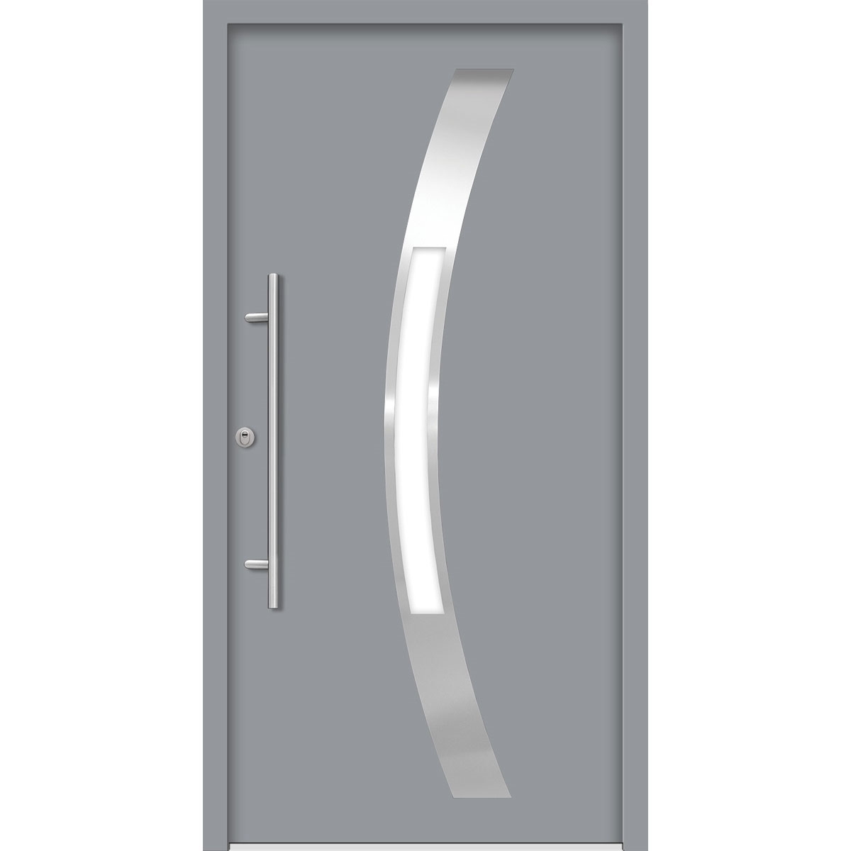 SplenDoor Premium-Haustür Passivedoor Goeteborg RC2 energiesparend einbruchsicher grau 110 x 210 cm links