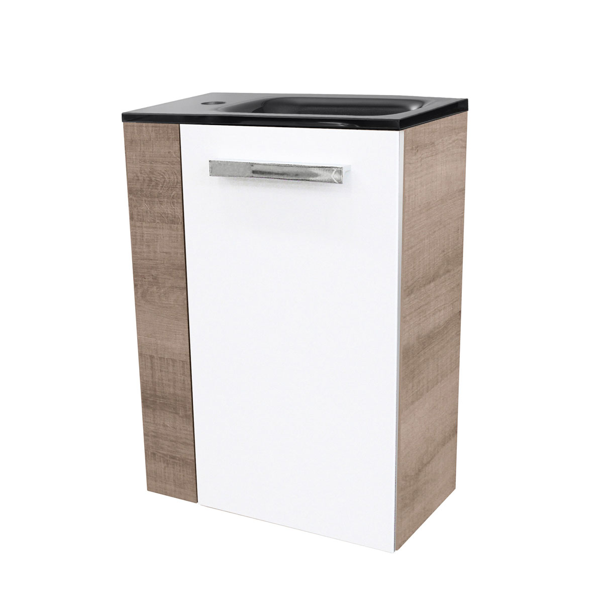 Fackelmann  Gäste-WC Waschtischunterschrank rechts SBC 440 x 600 x 243 mm Graueiche/Weiß Bild 5