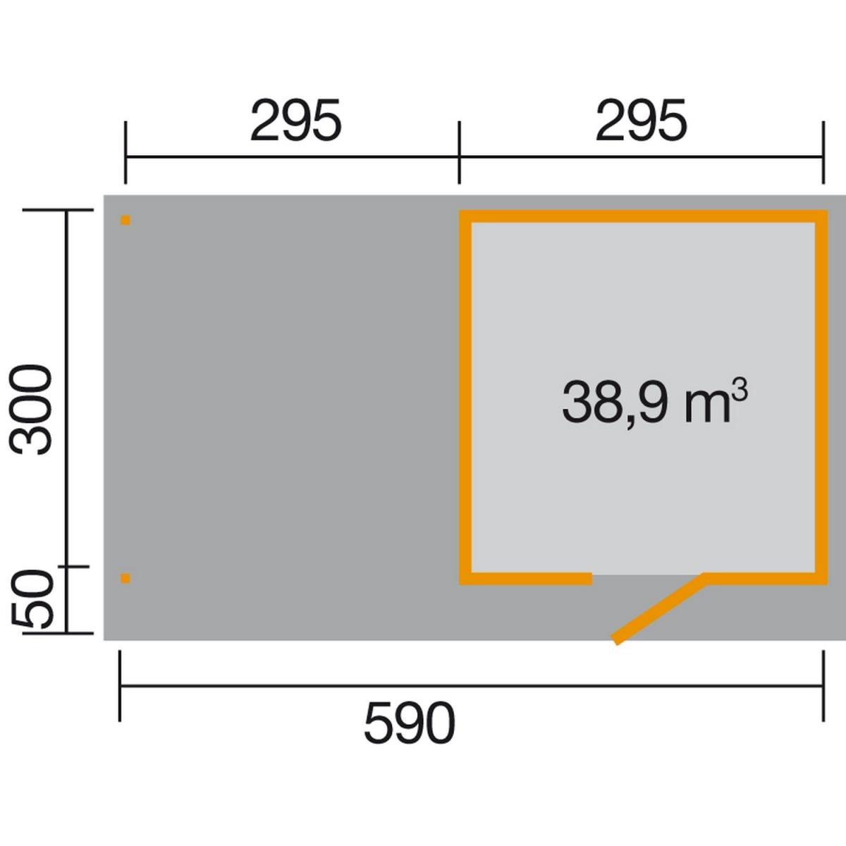 Weka Designhaus Line 172 B mit Anbau 300 cm 634 x 377 x 226 cm braun Bild 3