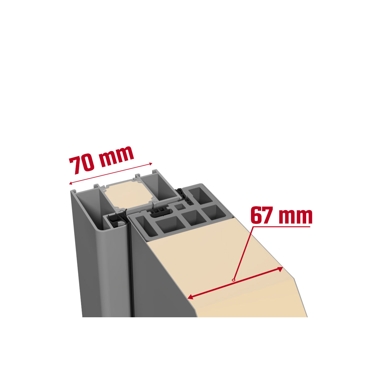 SplenDoor  Premium-Haustür Passivedoor Goeteborg energiesparend grau 100 x 200 cm rechts Bild 6