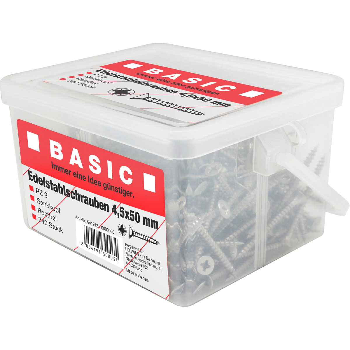 MyTool  Edelstahlschraube 4,5 x 50 mm 240 Stück im Eimer Bild 3