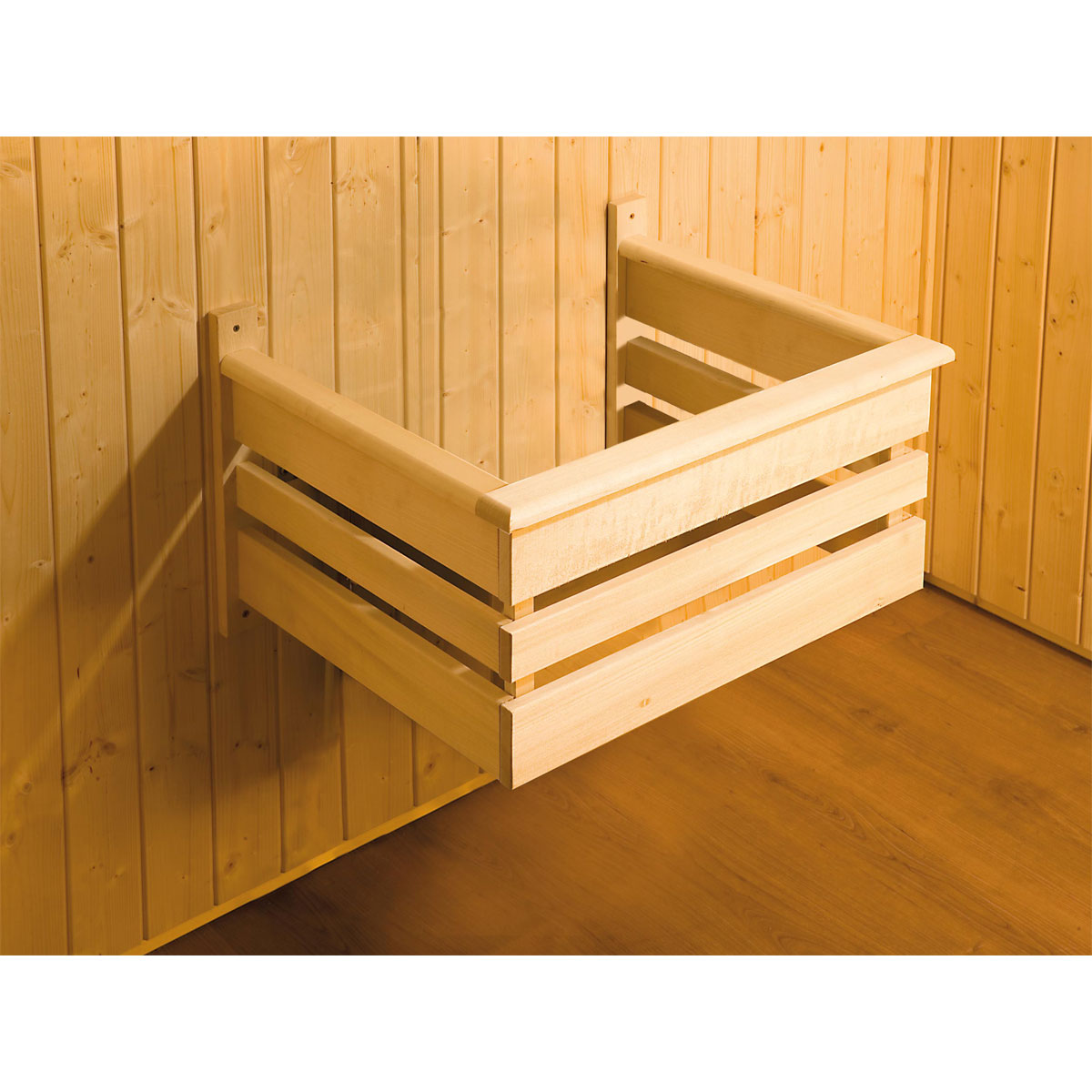 Weka  Premium Massivholz-Elementsauna Kemi Eck Größe 3 Sparset 7,5 kW OS Bild 6