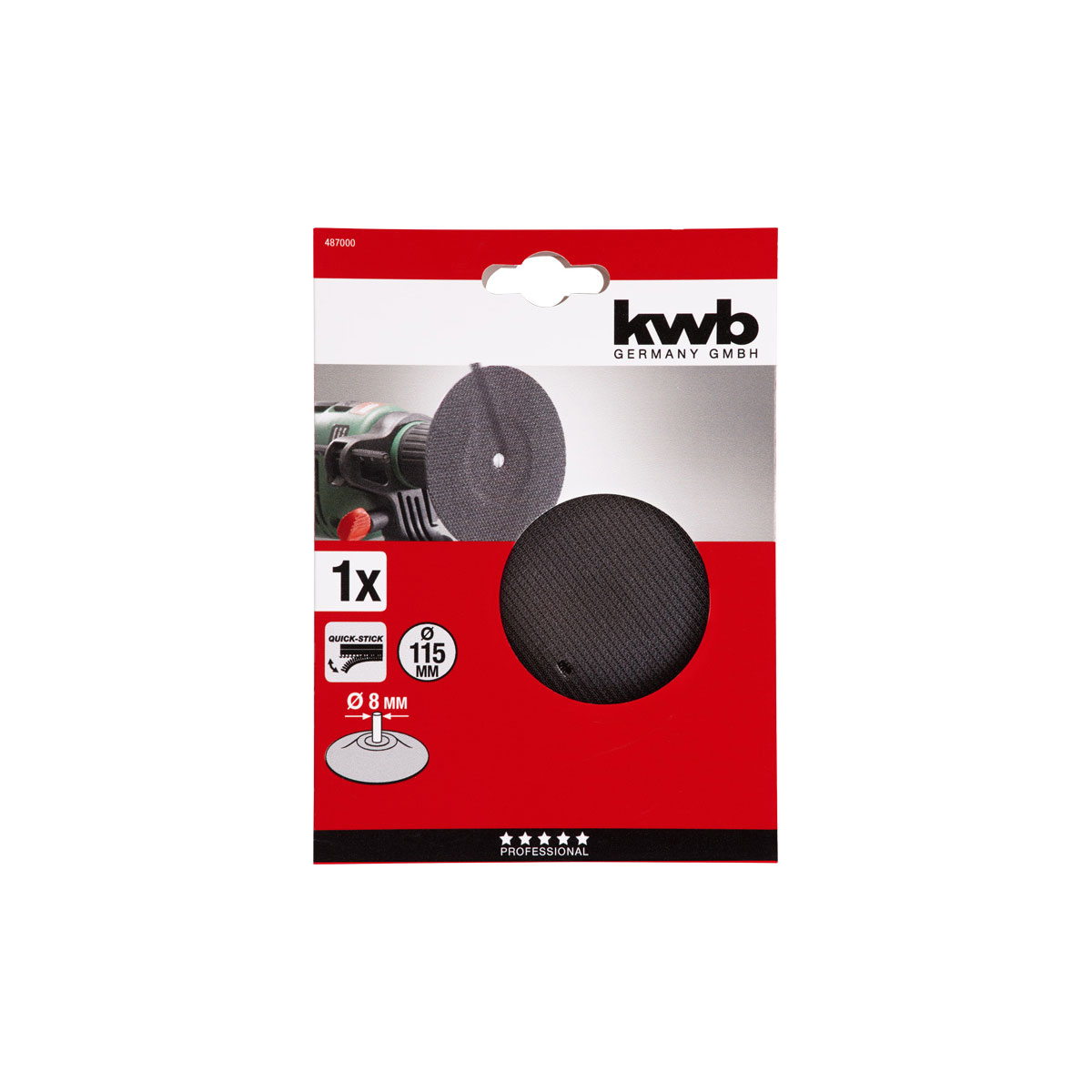 kwb  Haftstützteller Quick-Stick 8 mm Durchmesser 115 mm Bild 3