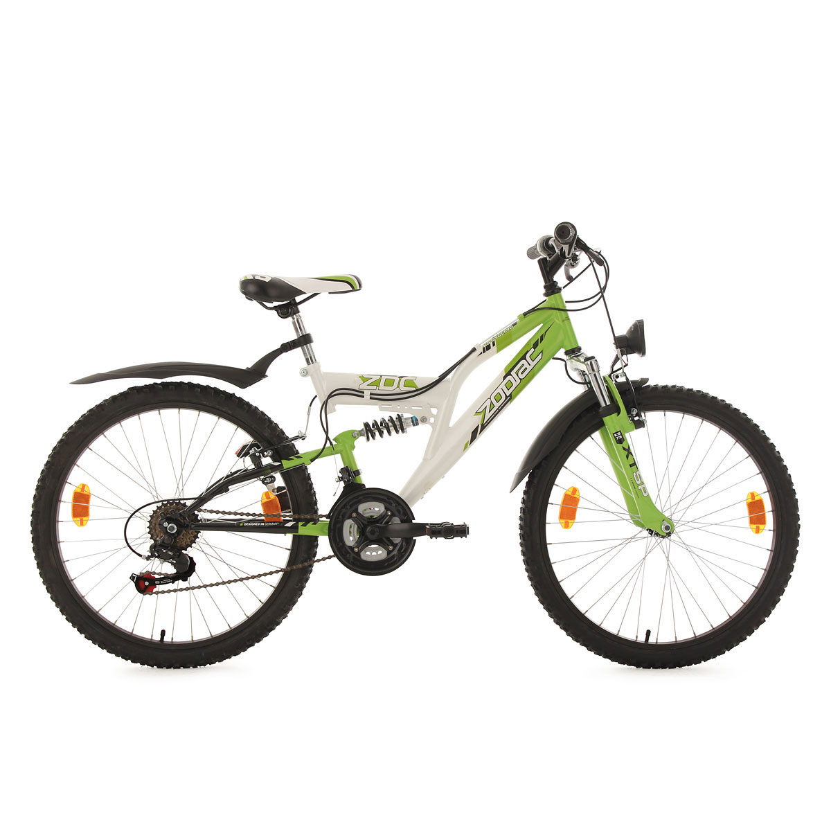 KS Cycling Jugend-Mountainbike Zodiac Fully 24 Zoll weiß-grün