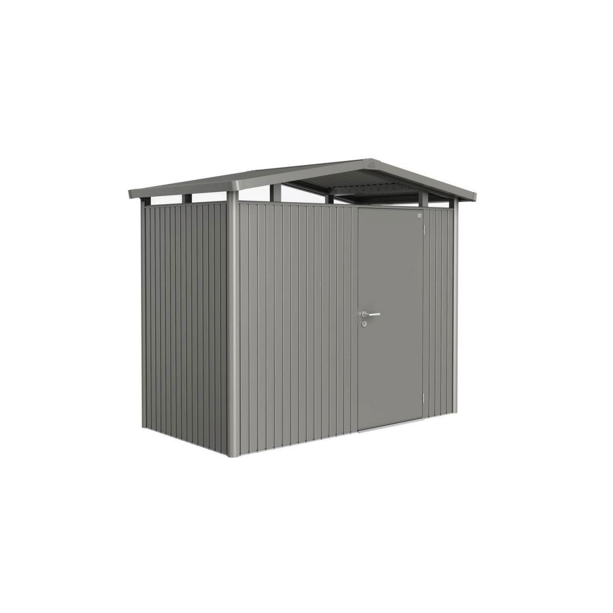Biohort Gerätehaus Panorama Größe P1 Quarzgrau-Metallic Standardtür
