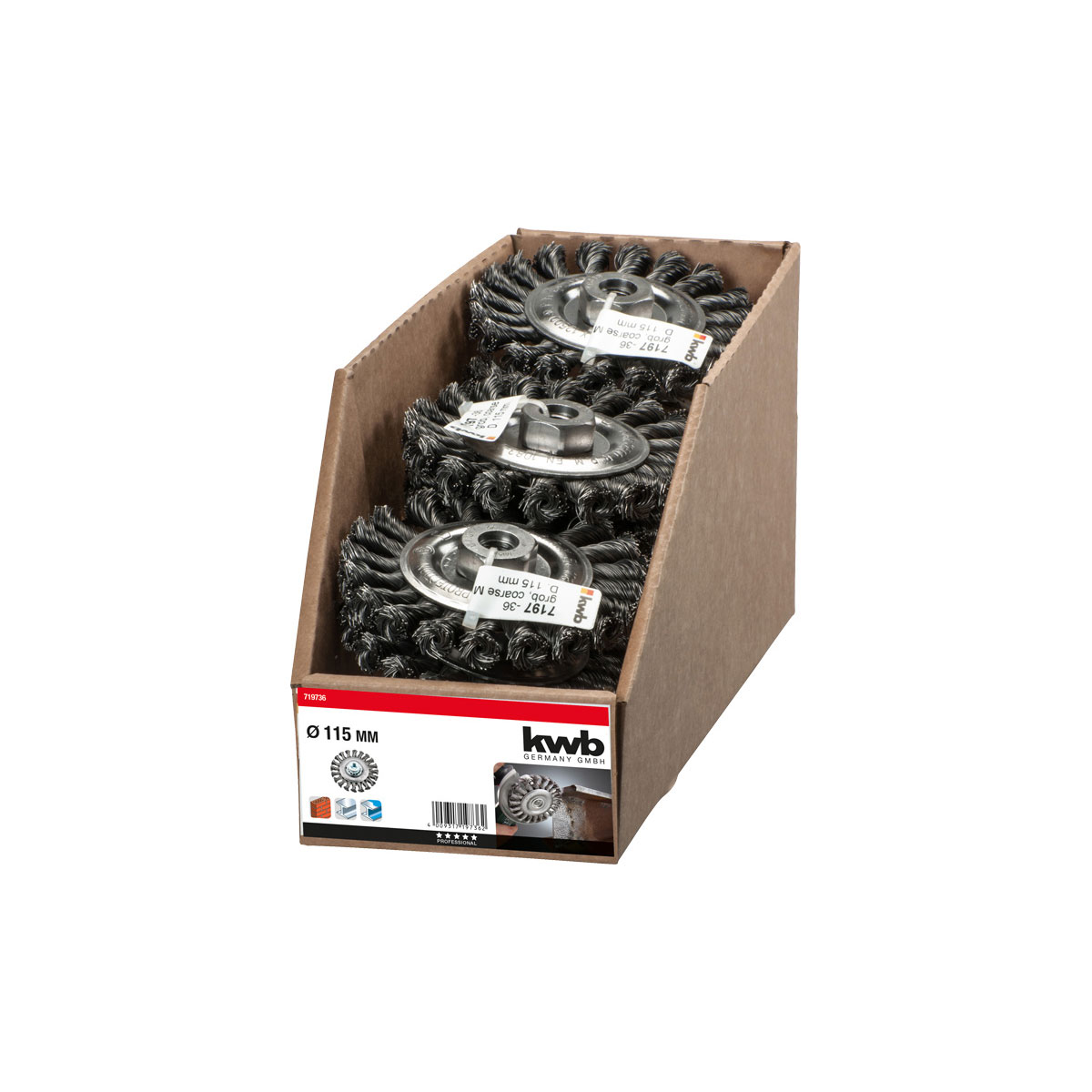 kwb  Scheibenbürsten Aggresso-Flex für Einsatz mit Winkelschleifer Bild 2