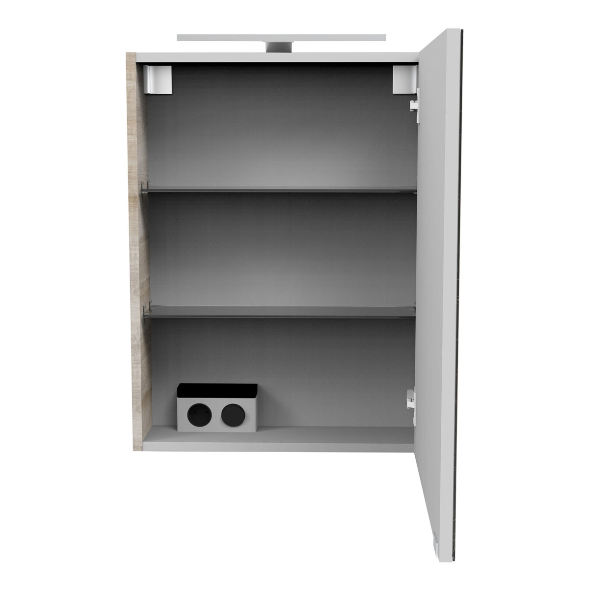 Fackelmann  Gäste-WC Spiegelschrank rechts SBC 500 x 680 x 153 mm GrauEiche Bild 2