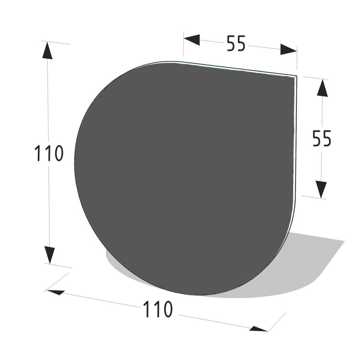 Metallbodenplatte Tropfenform 110 x 110 cm schwarz