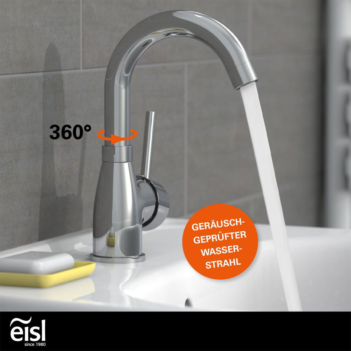 Eisl  Waschtischarmatur „Futura“ chrom mit Cold-Start-Funktion Bild 4