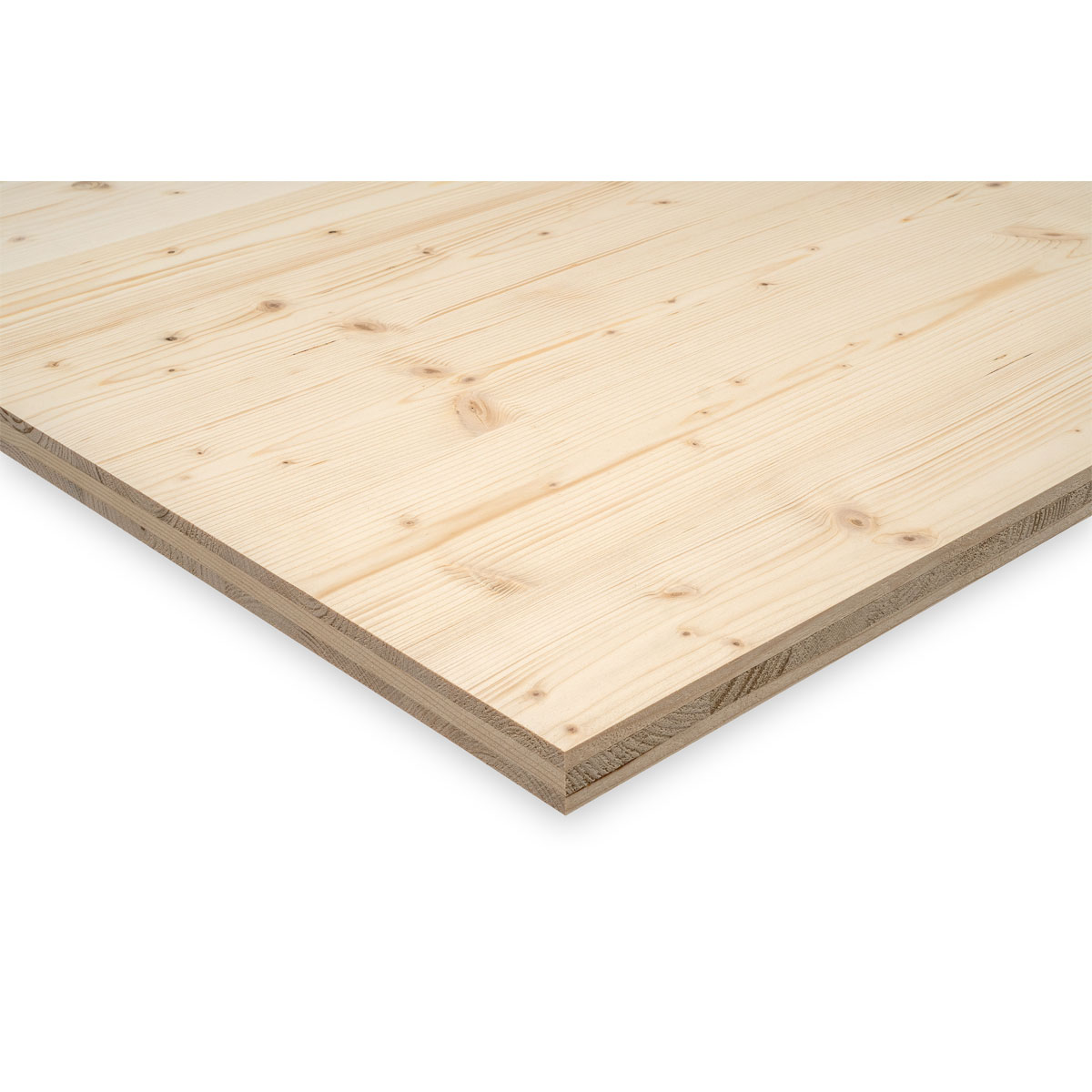 3 Schicht-Naturholzplatte Fichte C+/C+ 250 x 205 x 2,7 cm