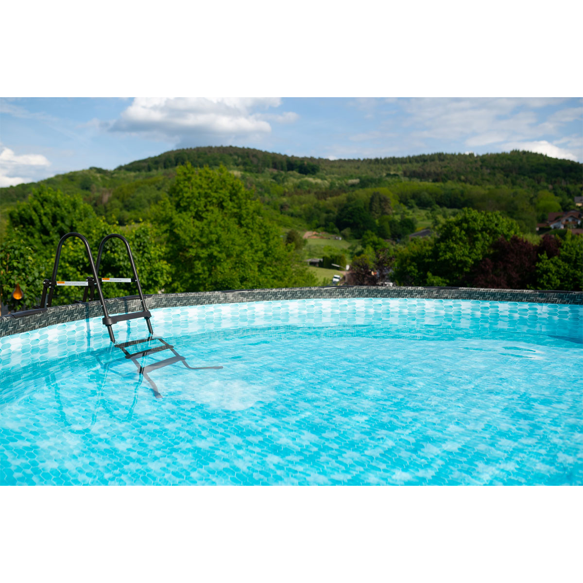 Summer Waves Elite Frame Pool 488x488x122cm Rattan Grau Bild 6