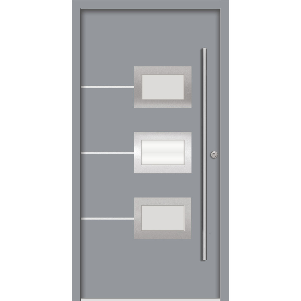 SplenDoor Premium-Haustür Passivedoor Bergen RC2 energiesparend einbruchsicher grau 110 x 210 cm rechts