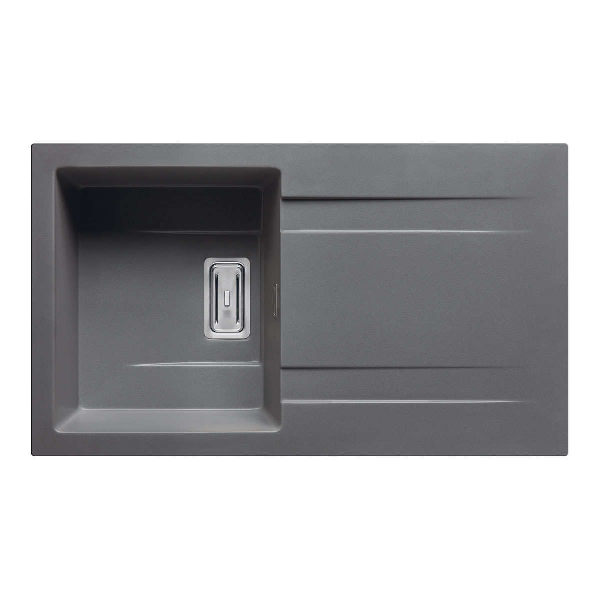 Pyramis Einbauspuele Kartesio 86 x 50 cm 1B 1D Granit Iron grey