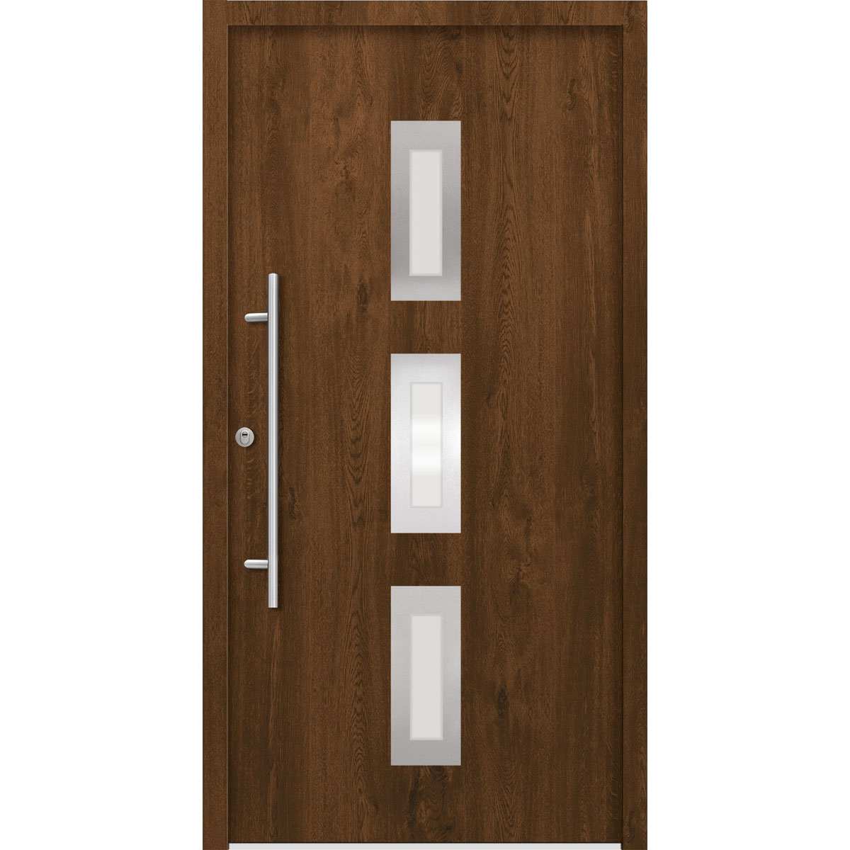 SplenDoor Premium-Haustür Passivedoor Aalborg energiesparend nussbaum 100 x 200 cm links