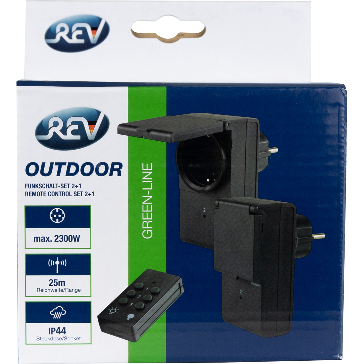 REV Ritter Funkschalt-Set außen IP44 Standard mit Fernbedienung 2+1 schwarz