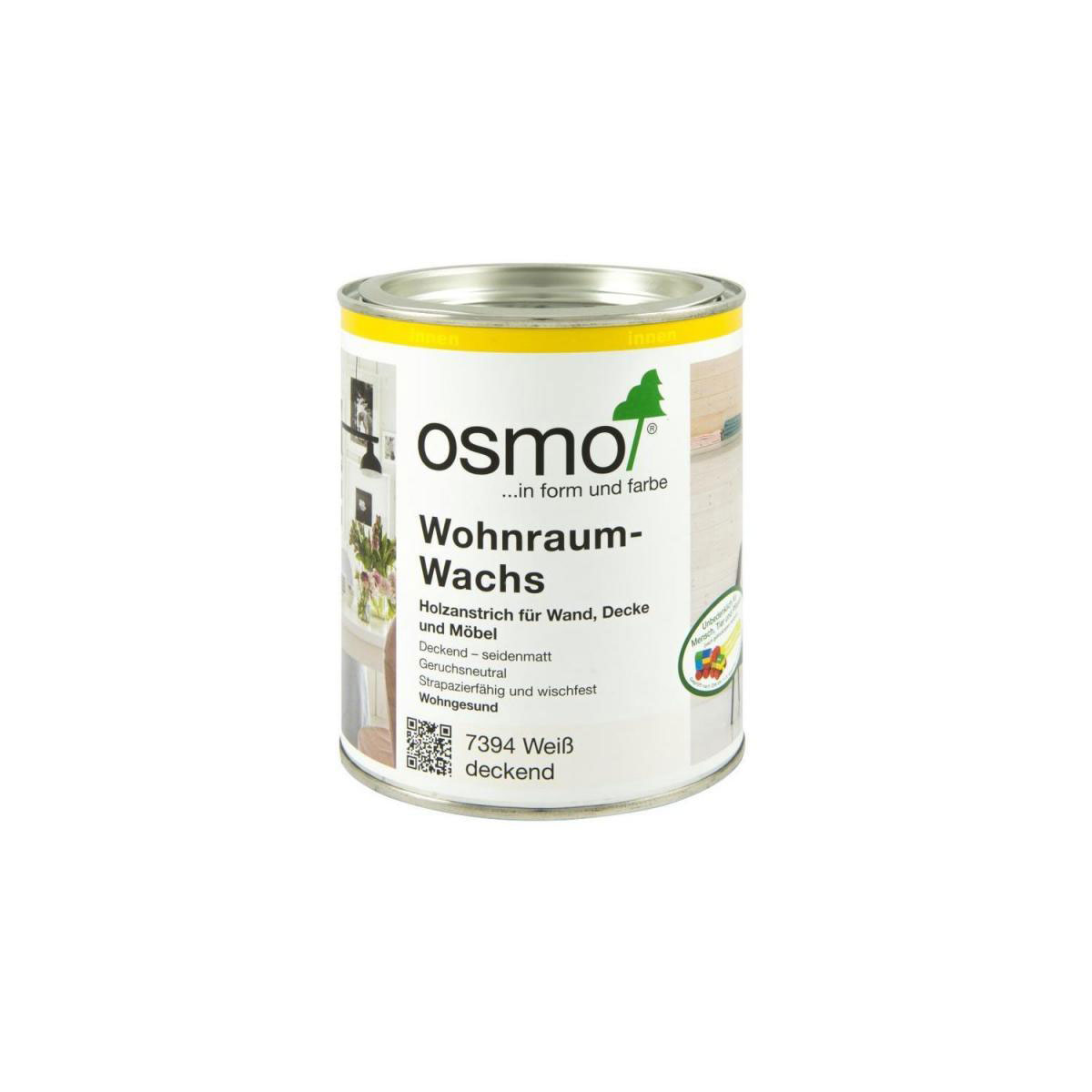 Osmo Wohnraum-Wachs Weiß deckend 750ml Bild 1