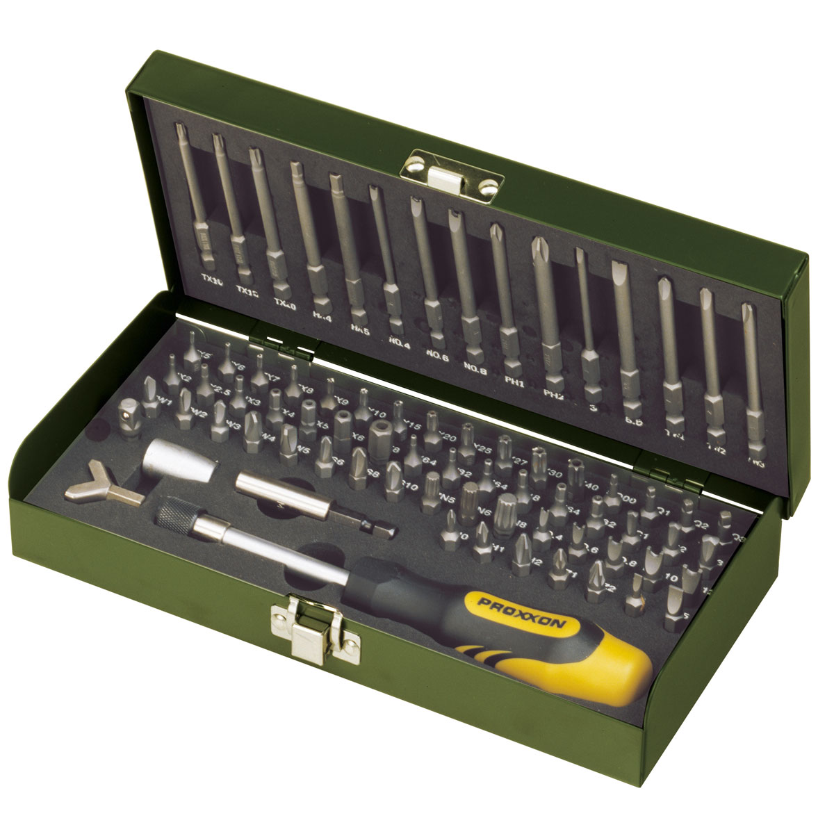 Proxxon Industrial Sicherheits- und Spezialbit-Satz 1/4 Zoll 75-teilig Bild 1