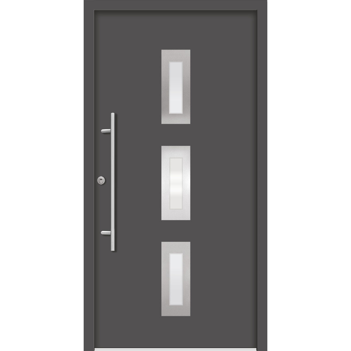 SplenDoor Premium-Haustür Passivedoor Aalborg RC2 energiesparend einbruchsicher anthrazit 110 x 210 cm links