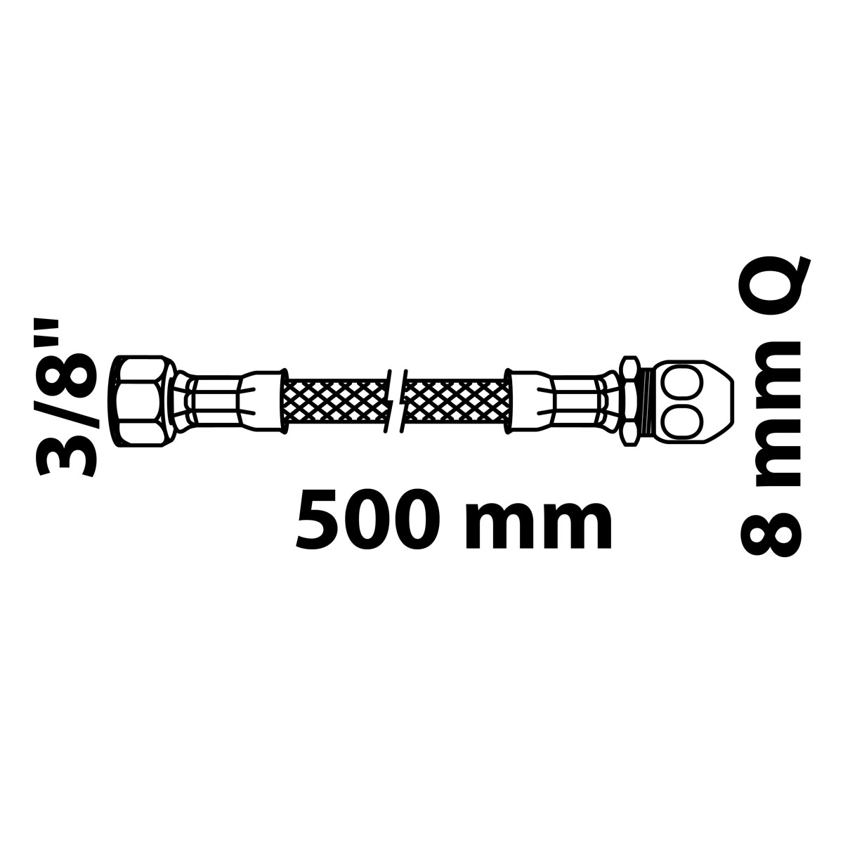 Kirchhoff Flex-Anschlussschlauch 500 mm 3/8" Bild 2